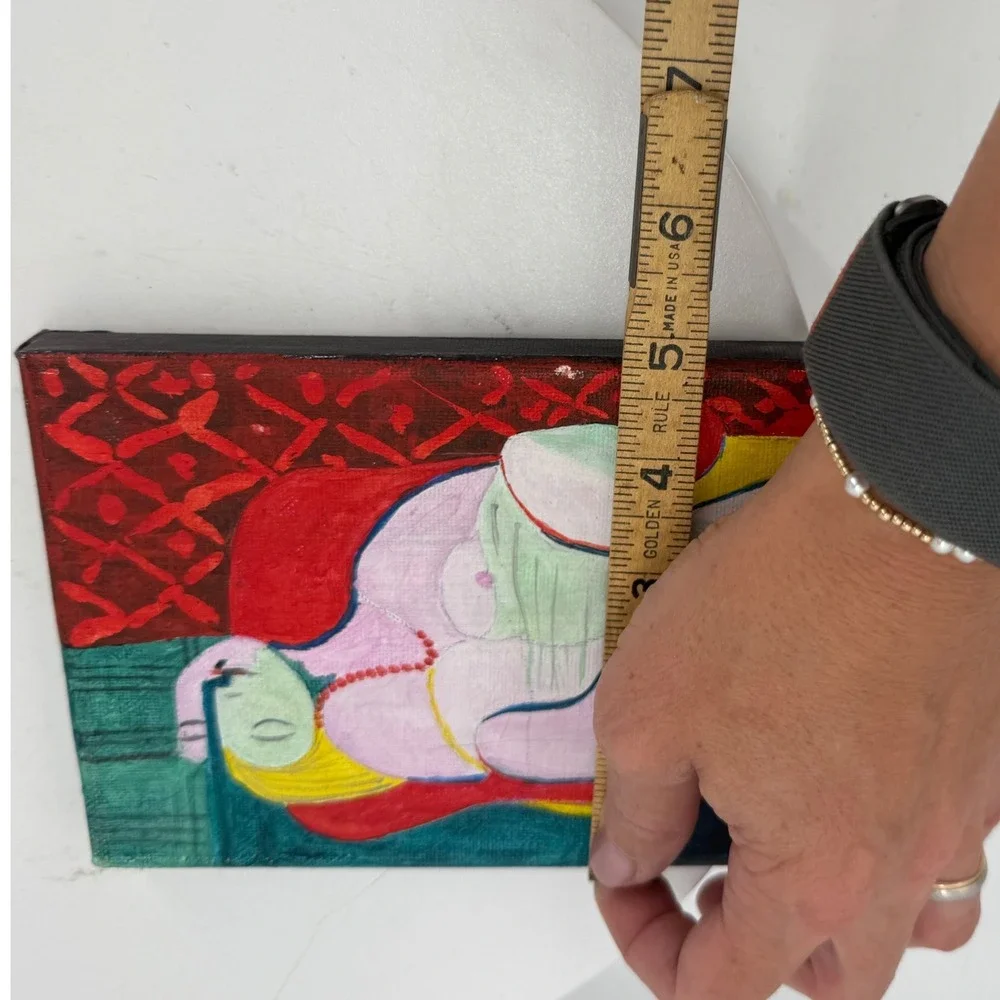 1.a.0.0.7.2 Picasso Le Reve Inspired Hand Painted Mini Canvas Woman Red Chair